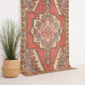 Red and Beige Area Wool Rug
