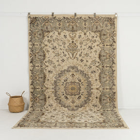 beige vintage 6x10 area rug - perfect for the living room, dining room, bedroom, office