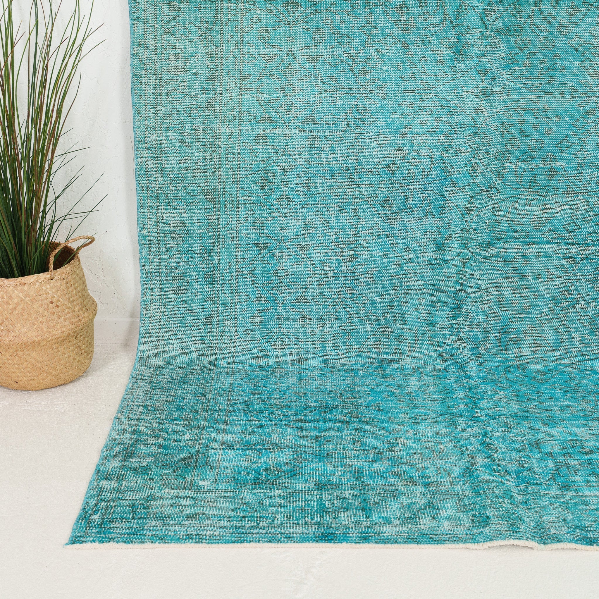 6' x 9' - Vintage Turkish Area Rug, Blue - Aiolia | Kuden Rugs