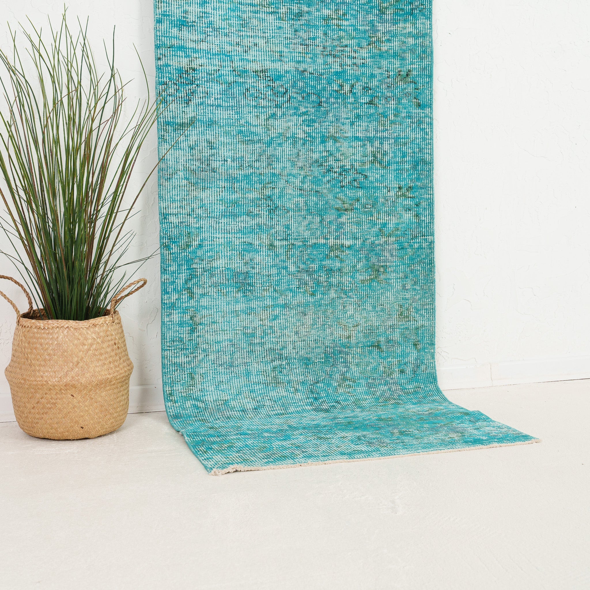 Blue and  Runner Wool Rug