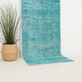Blue and  Runner Wool Rug