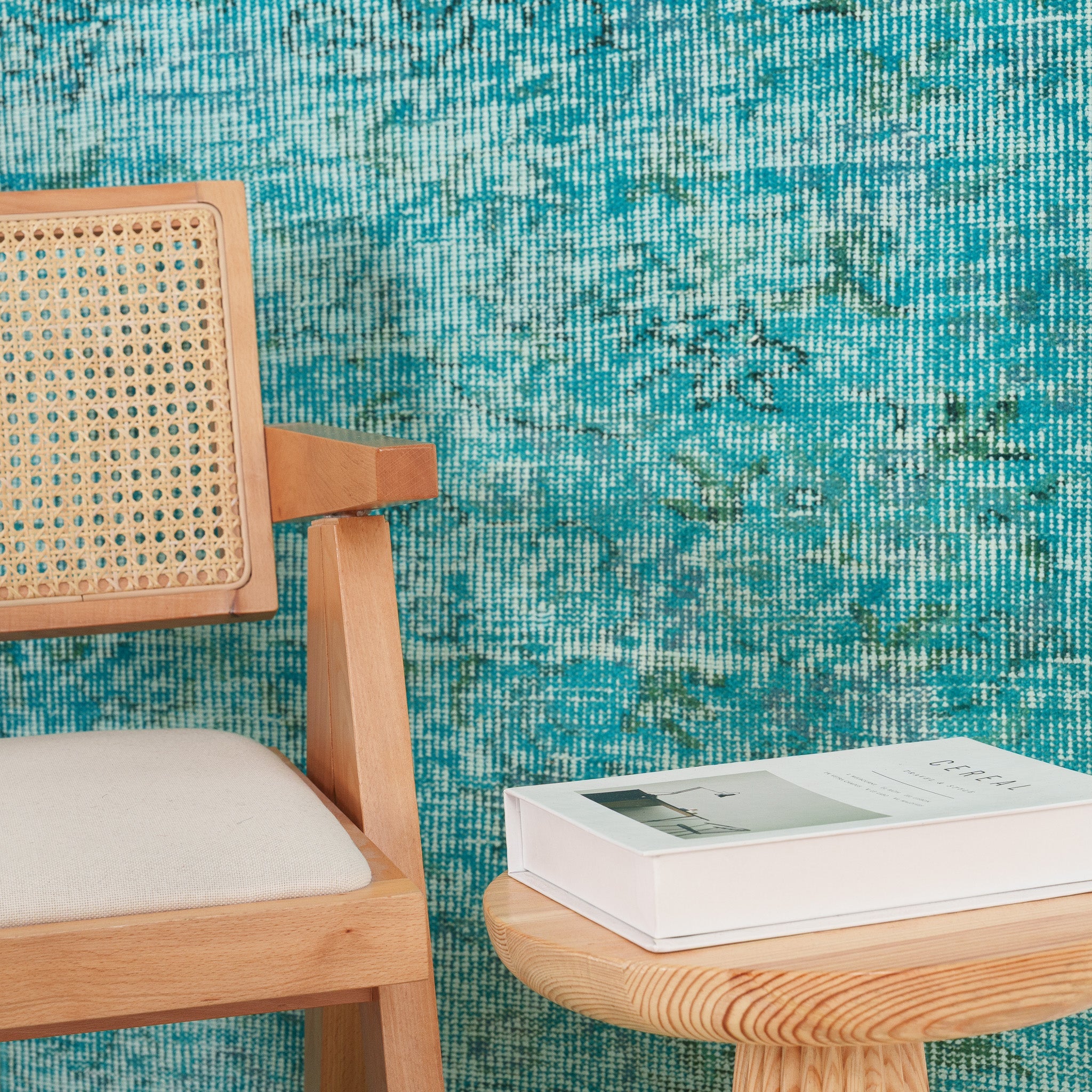 Overdyed Blue Runner Rug