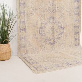 Beige and Blue Area Wool Rug