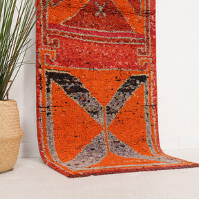 Orange and Gray Area Wool Rug