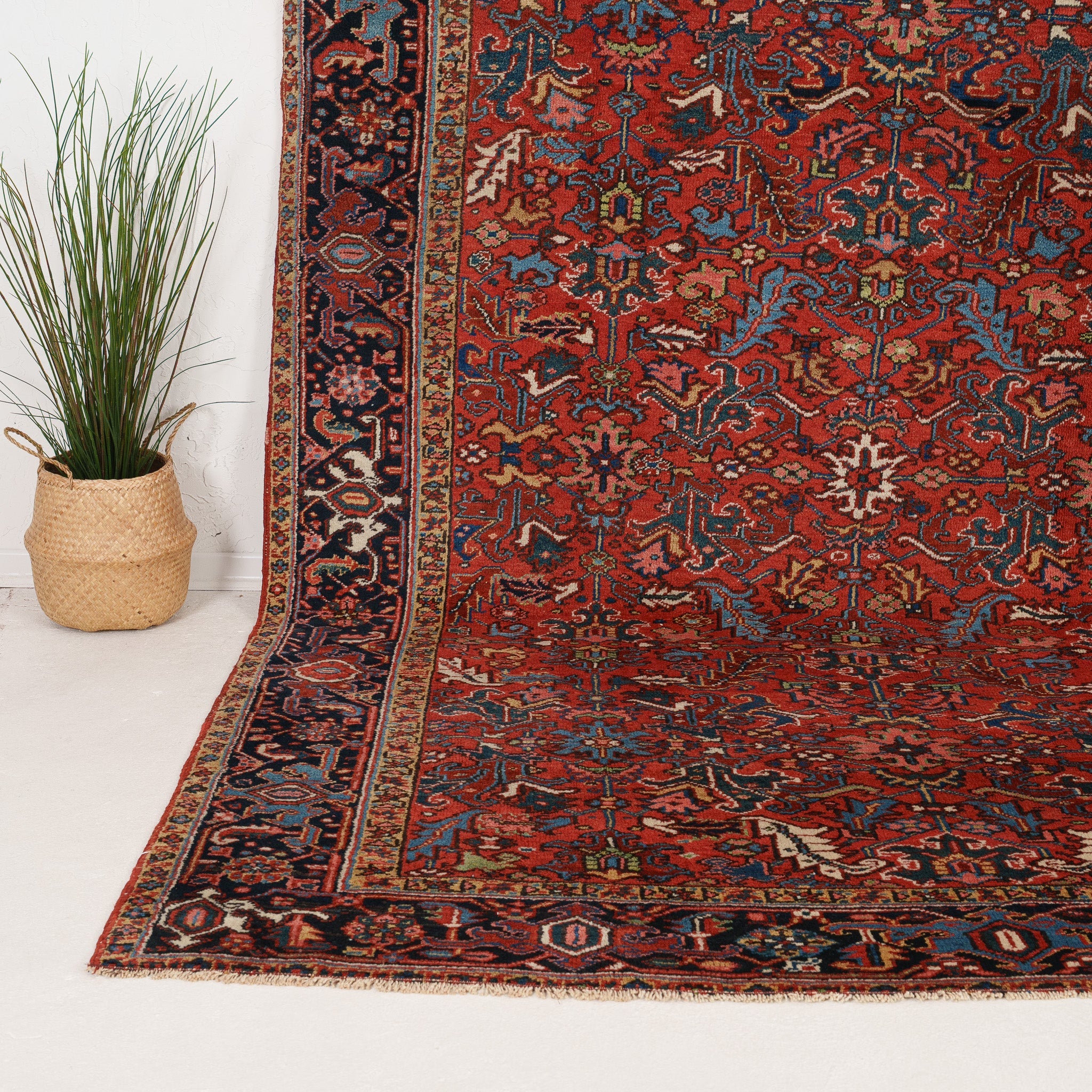8' x 11' - Vintage Persian Area Rug, Red - Adiva | Kuden Rugs