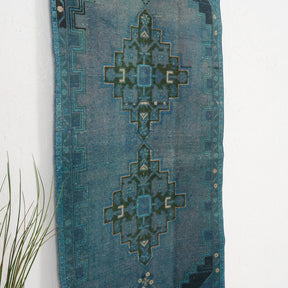 Blue and Blue Area Wool Rug