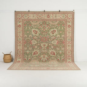 green vintage 8x10 area rug - perfect for the living room, bedroom, dining room, office