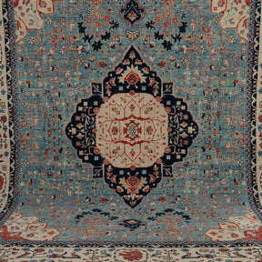 Authentic 8x10 area rug from turkish, in subtle blue tones