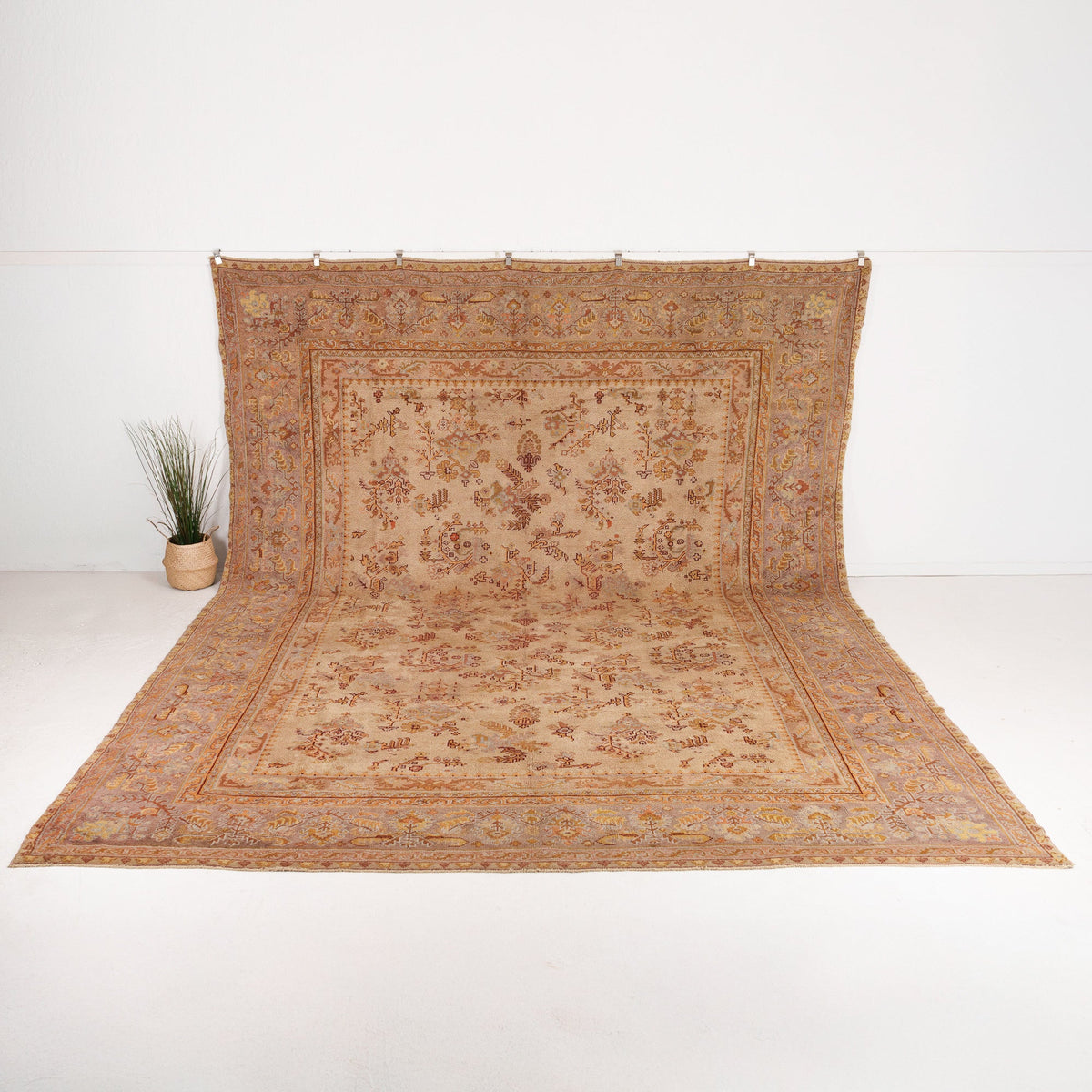 Oversized Beige Antique Rug