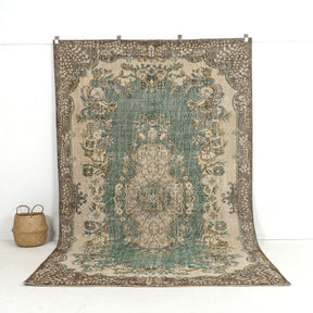 green vintage 6x10 area rug - perfect for the living room, bedroom, entryway, office, kitchen & dining