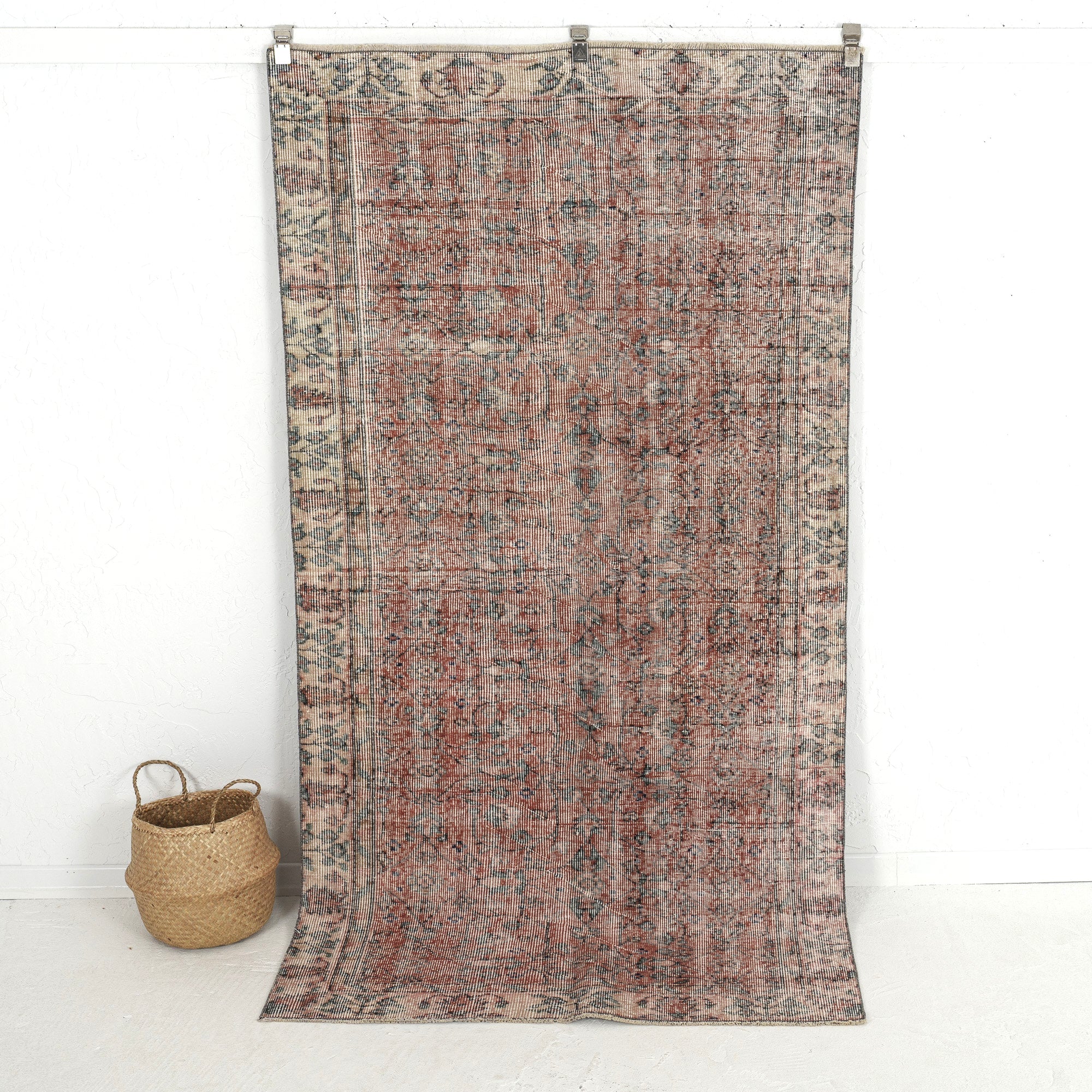 Handmade 4x8 area rug in pink, ideal for a cozy living room, bedroom, entryway, office, kitchen & dining