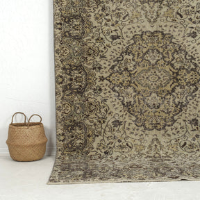 Authentic 6x9 area rug from turkish, in subtle beige tones