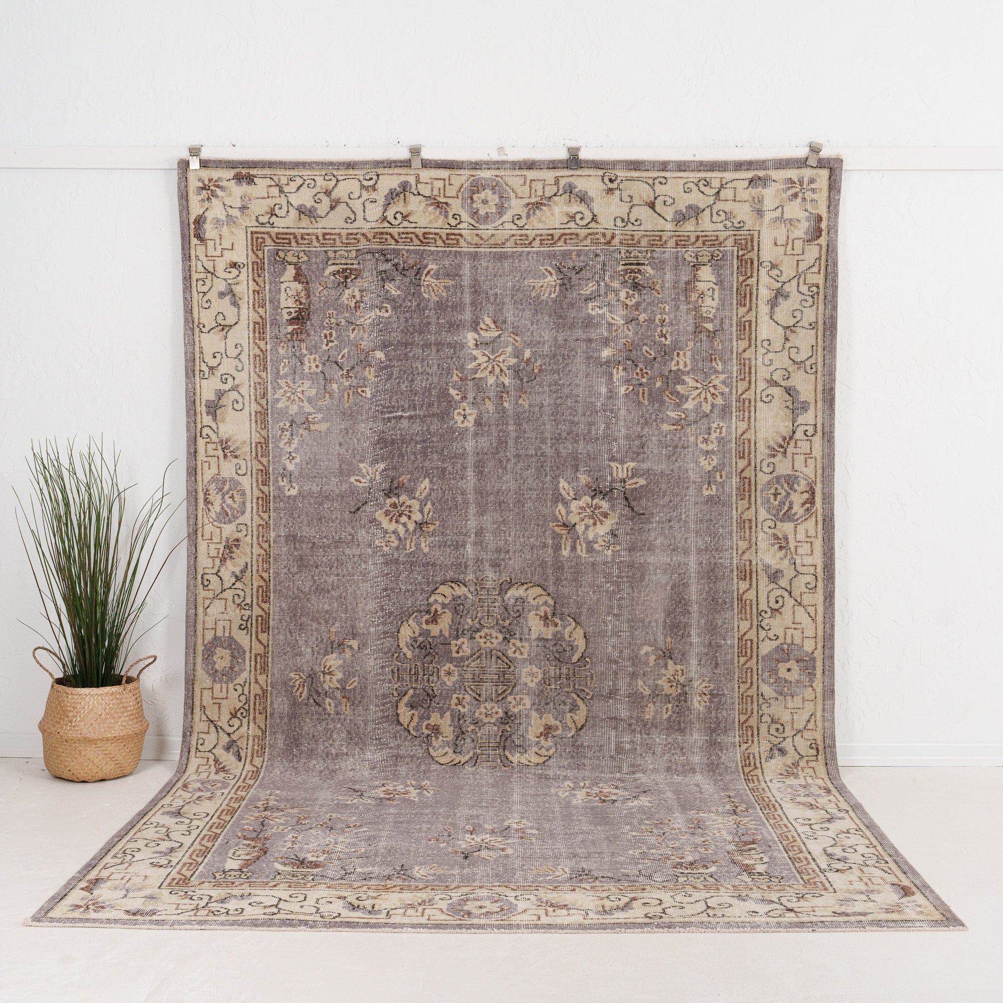 Large Beige Antique Rug