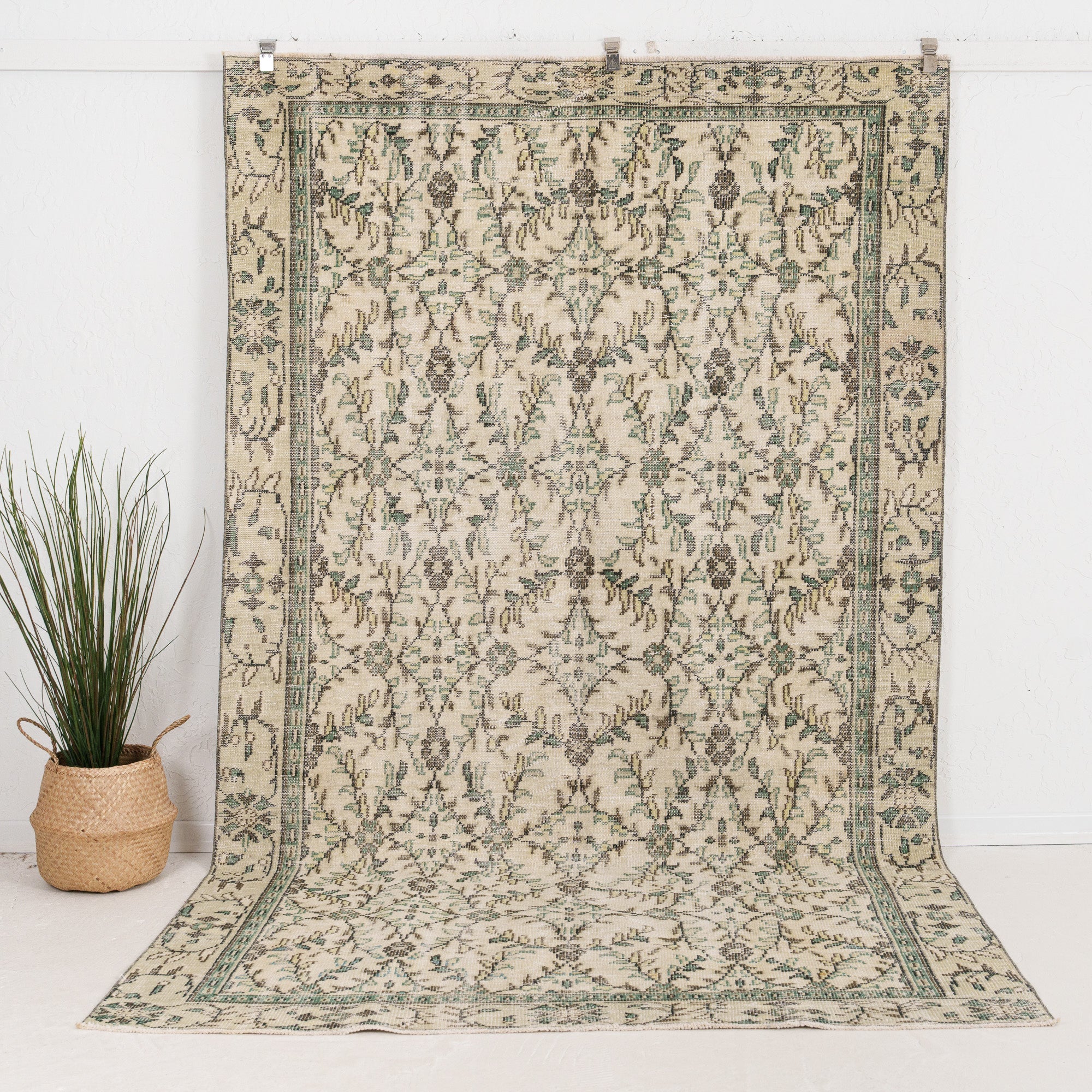 Large Green Antique Rug
