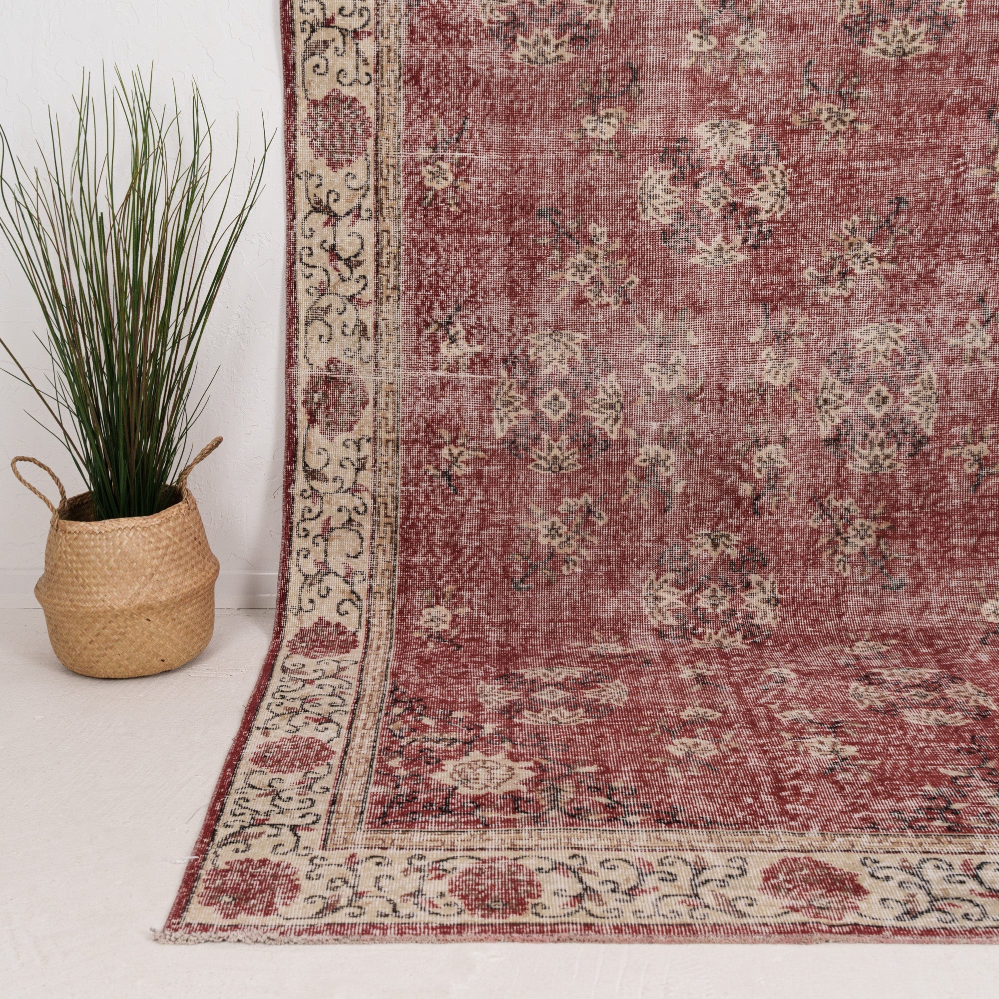 Large Beige Antique Rug