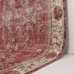 Red and Beige Area Wool Rug