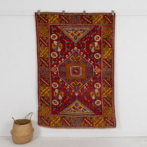 red vintage 4x6 accent rug - perfect for the living room, bedroom, office, dining room, entryway