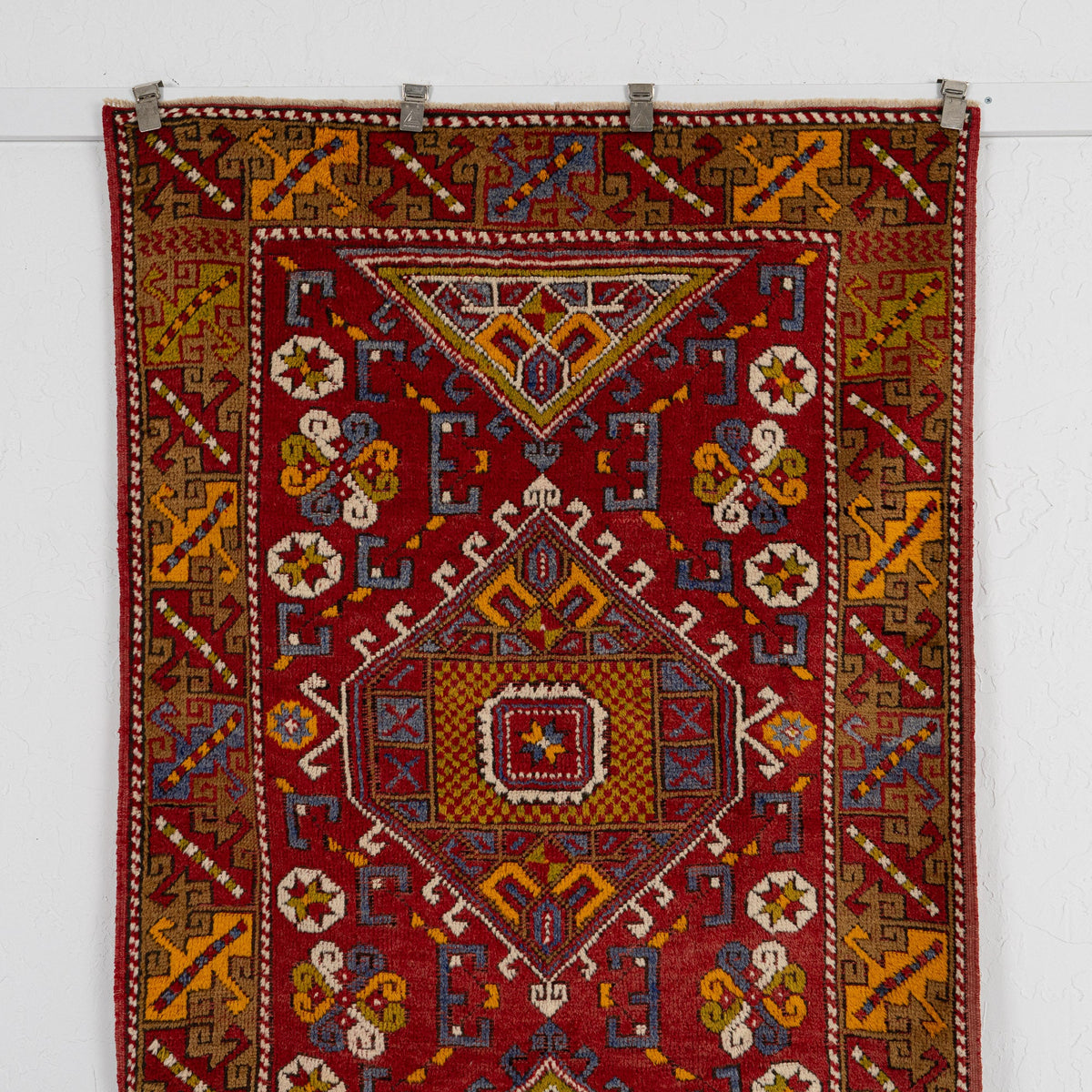 Handmade 4x6 accent rug in red, ideal for a cozy living room, bedroom, office, dining room, entryway