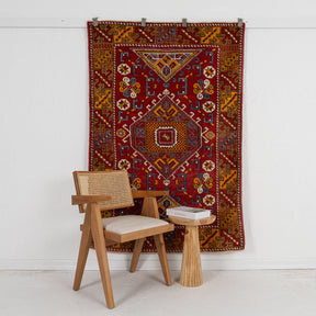 4x6 accent rug with beautiful red hues, from turkish