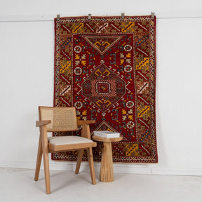 4x6 accent rug with beautiful red hues, from turkish