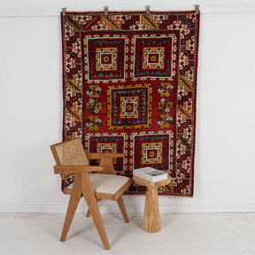 4x6 accent rug with beautiful red hues, from turkish