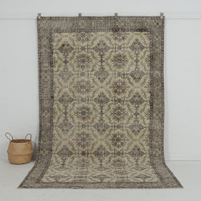 beige vintage 6x10 area rug - perfect for the living room, bedroom, entryway, office, kitchen & dining