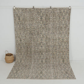 Handmade 7x10 area rug in beige, ideal for a cozy living room, bedroom, entryway, office, kitchen & dining