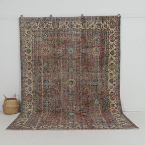 red vintage 7x10 area rug - perfect for the living room, bedroom, entryway, office, kitchen & dining