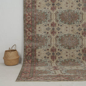 Authentic 6x10 area rug from turkish, in subtle beige tones