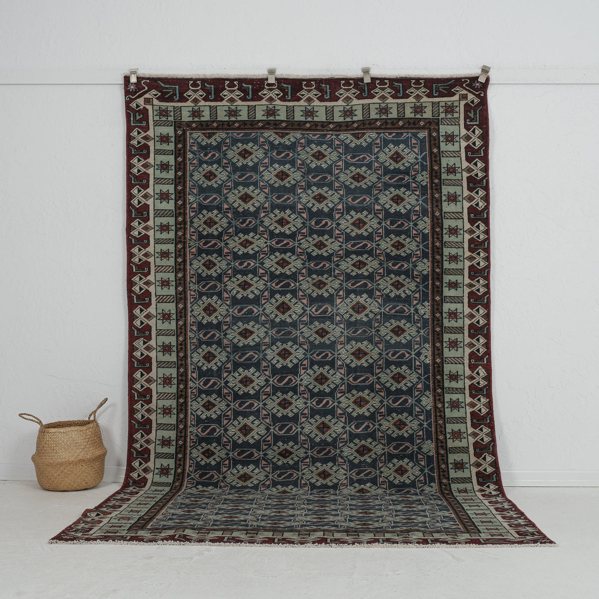 blue vintage 6x10 area rug - perfect for the living room, bedroom, office, entryway, kitchen & dining