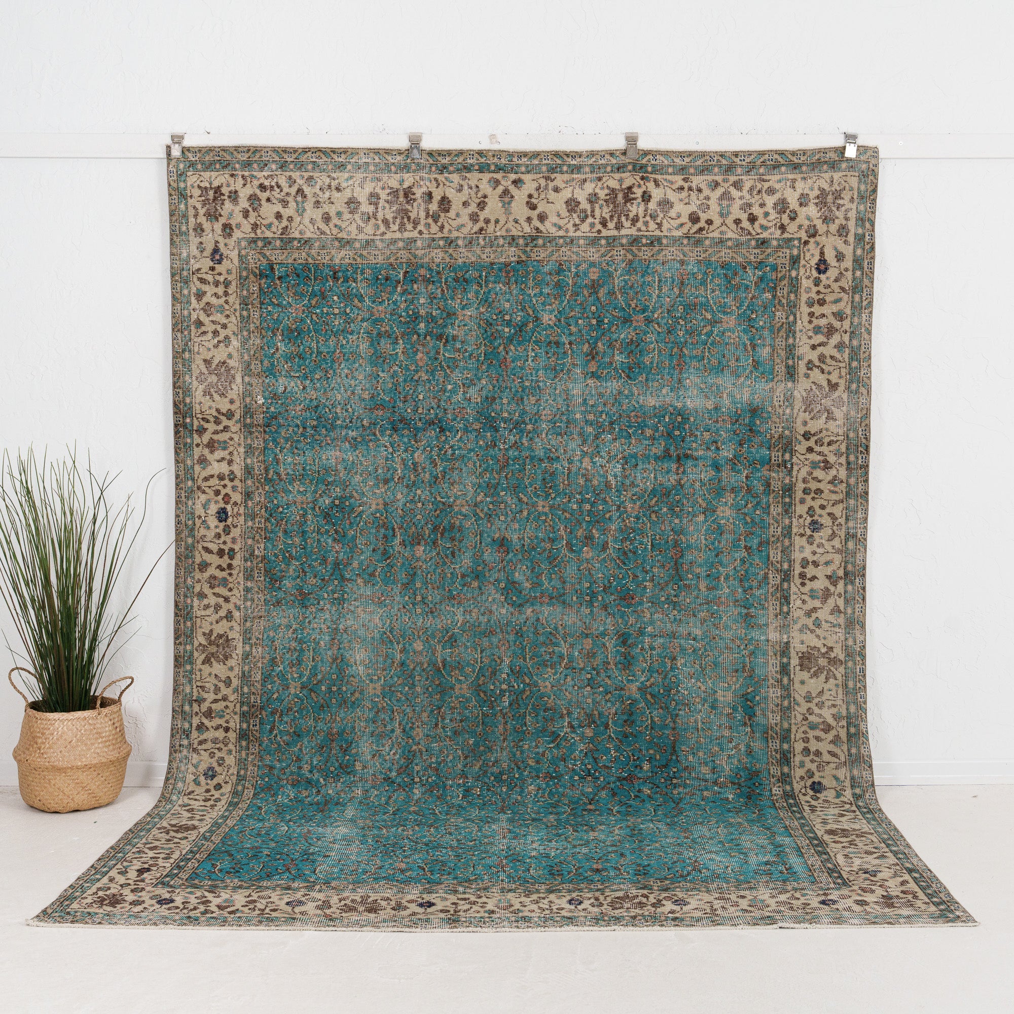 Large Beige Antique Rug