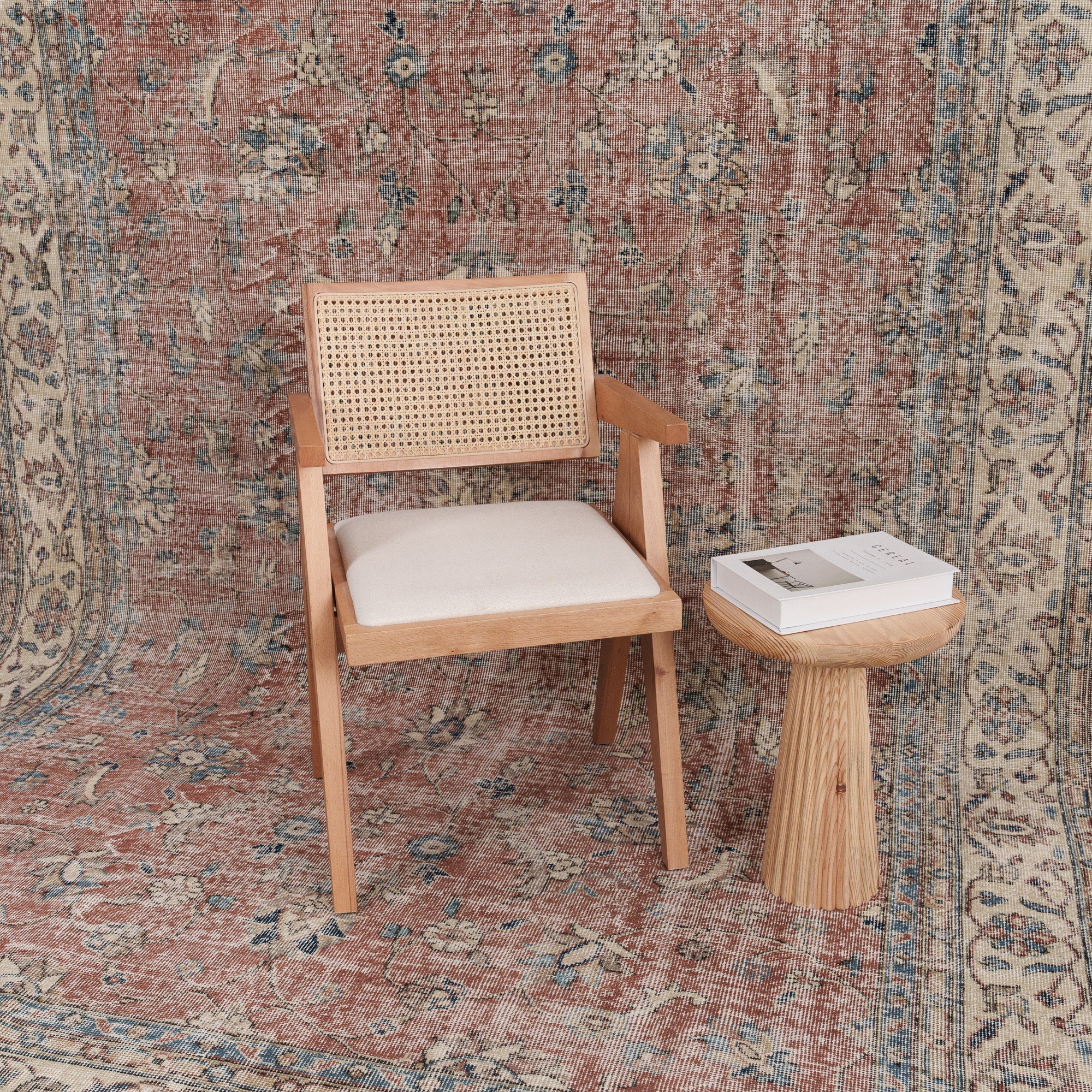 7' x 11' - Vintage Turkish Area Rug, Red - Illyssia | Kuden Rugs