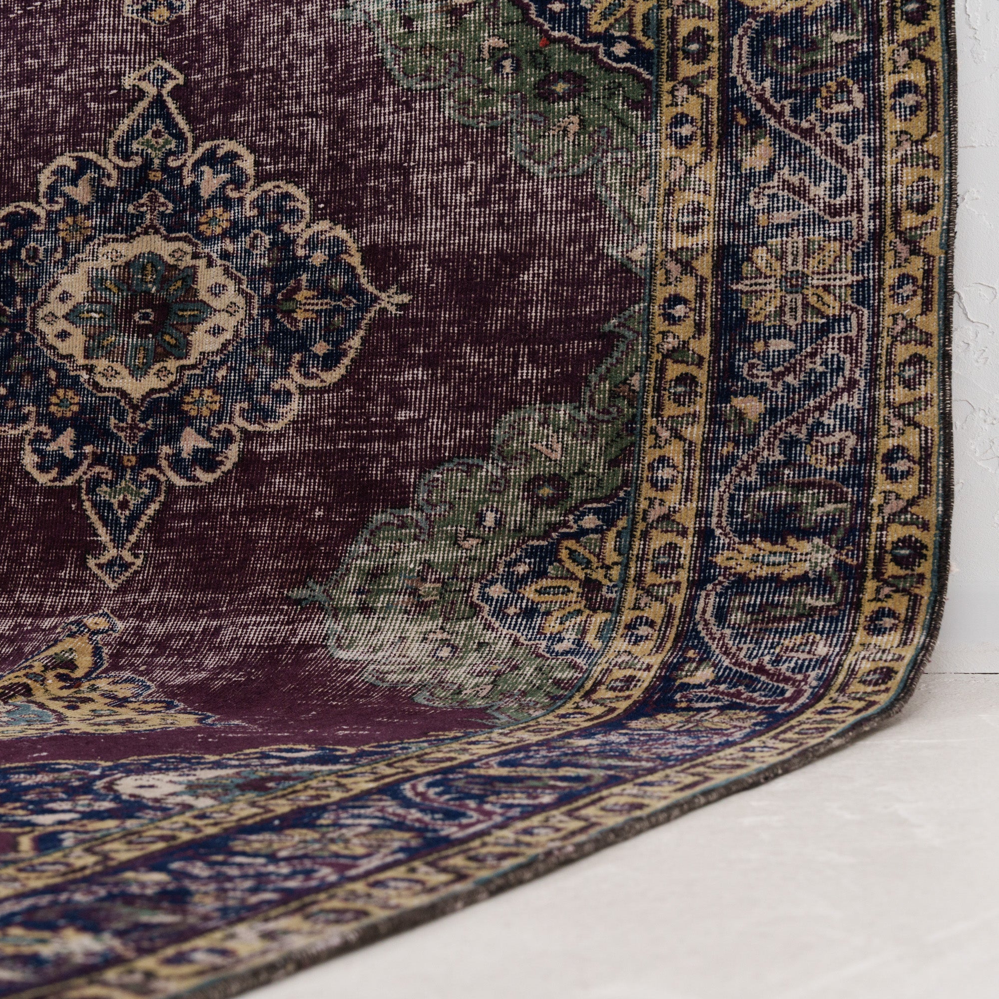 Purple and Blue Area Wool Rug
