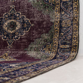 Purple and Blue Area Wool Rug