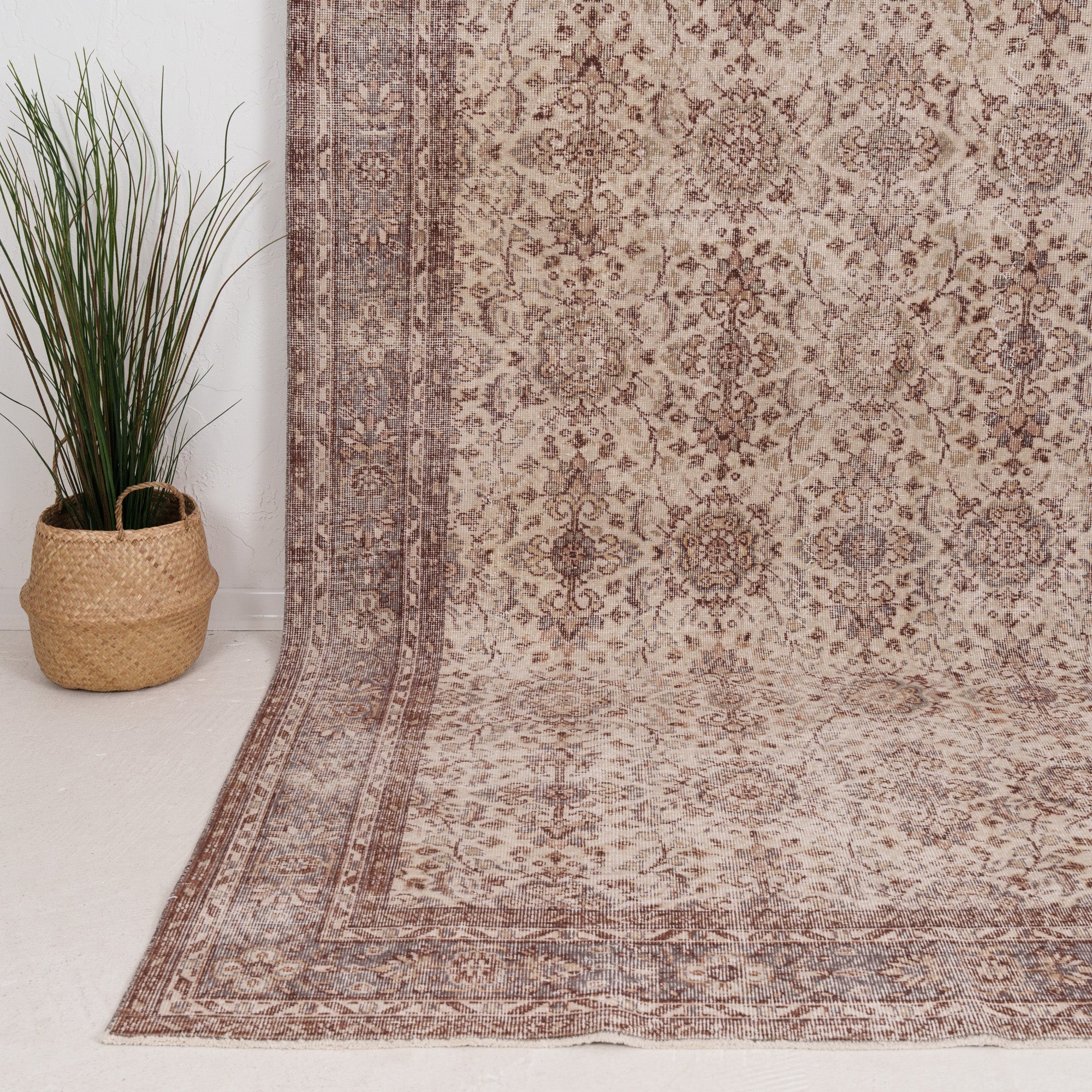 Large Brown Antique Rug