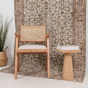 Beige and Pink Area Wool Rug