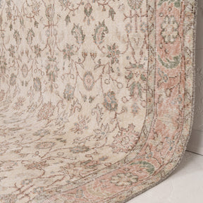 Beige and Red Area Wool Rug