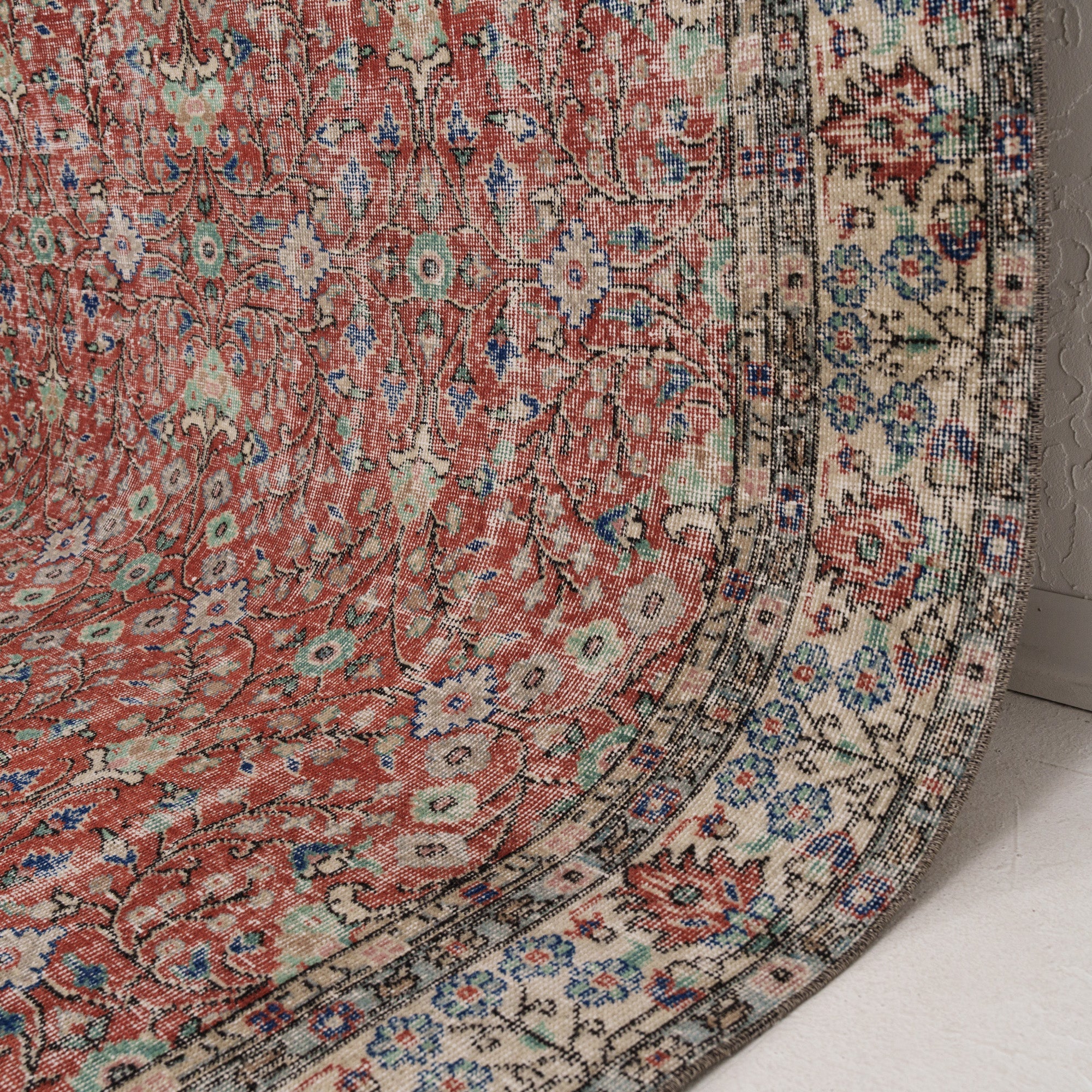 Red and Blue Area Wool Rug