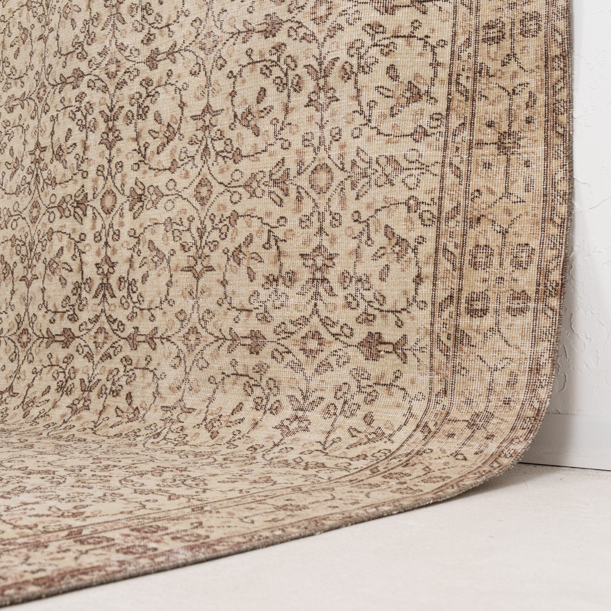 Beige and Brown Area Wool Rug