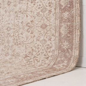 Beige and Red Area Wool Rug