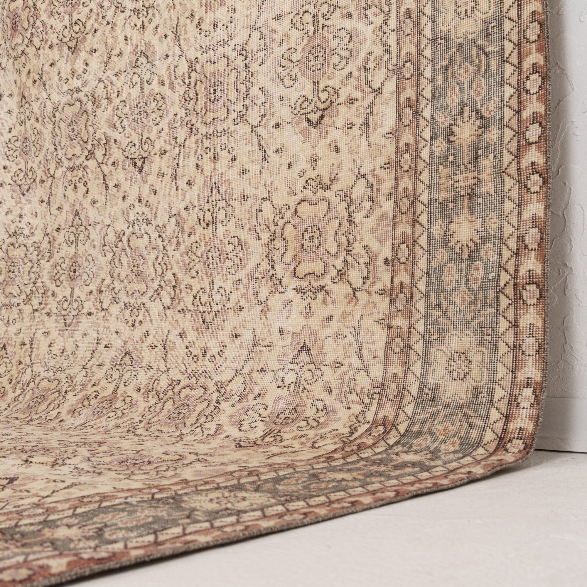 Beige and Brown Area Wool Rug