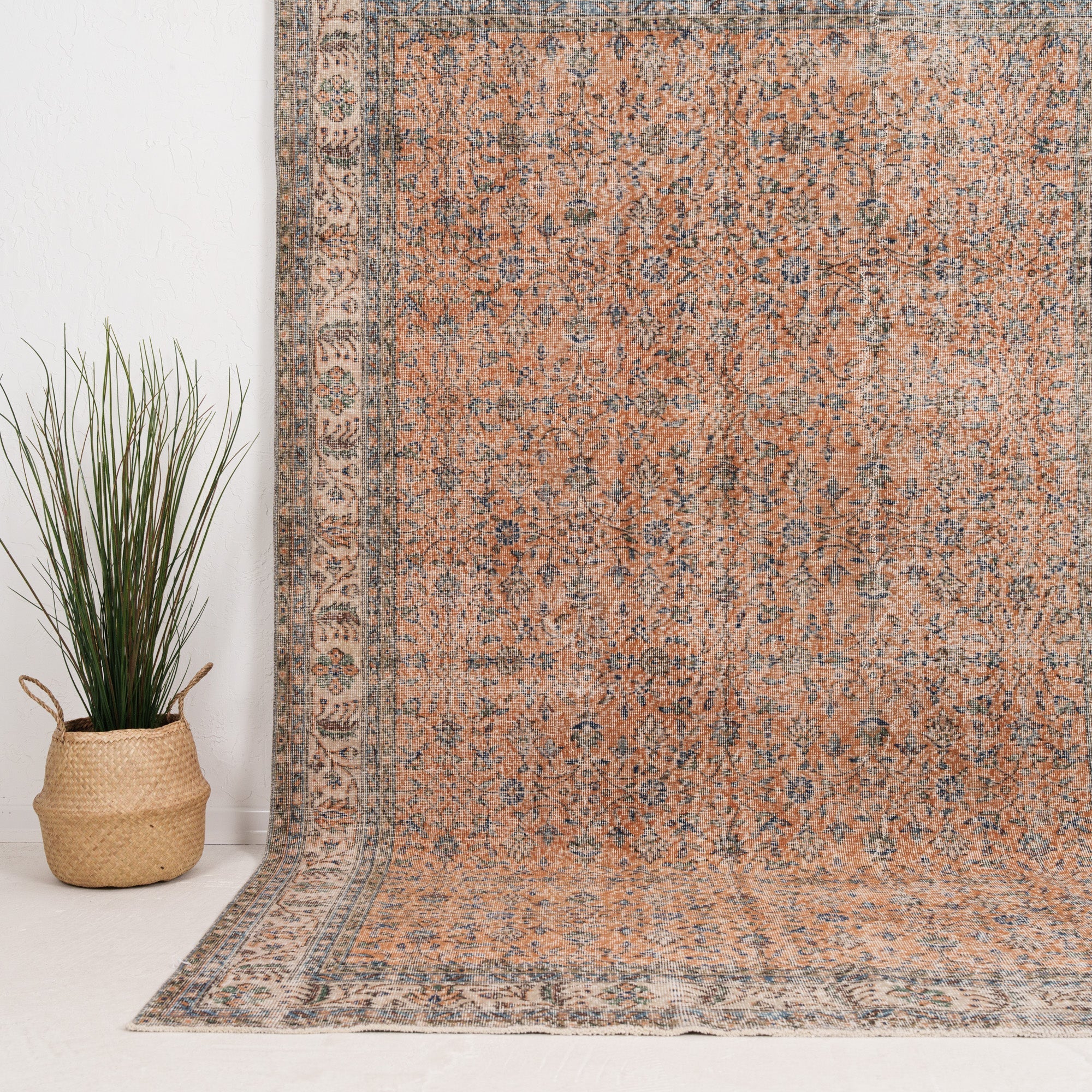 Large Beige Antique Rug
