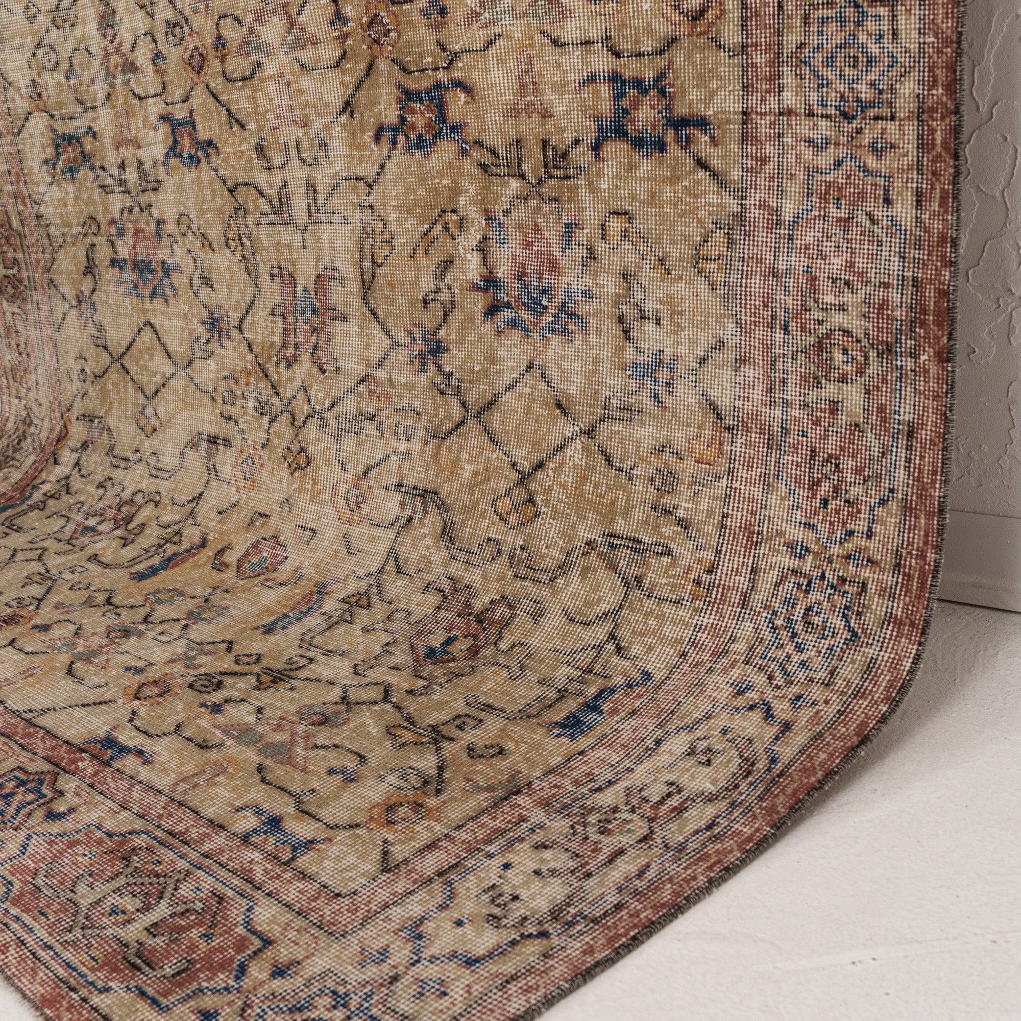 Brown and Red Area Wool Rug