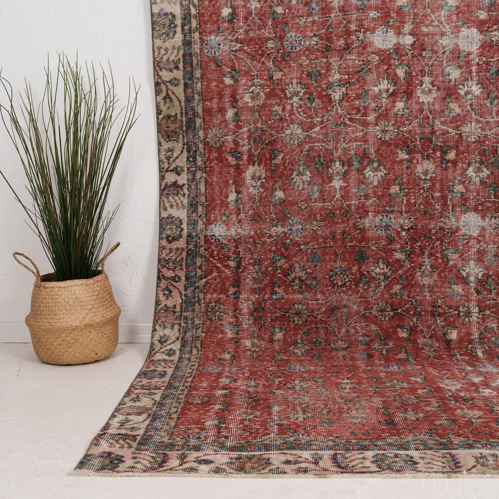 Large Beige Antique Rug