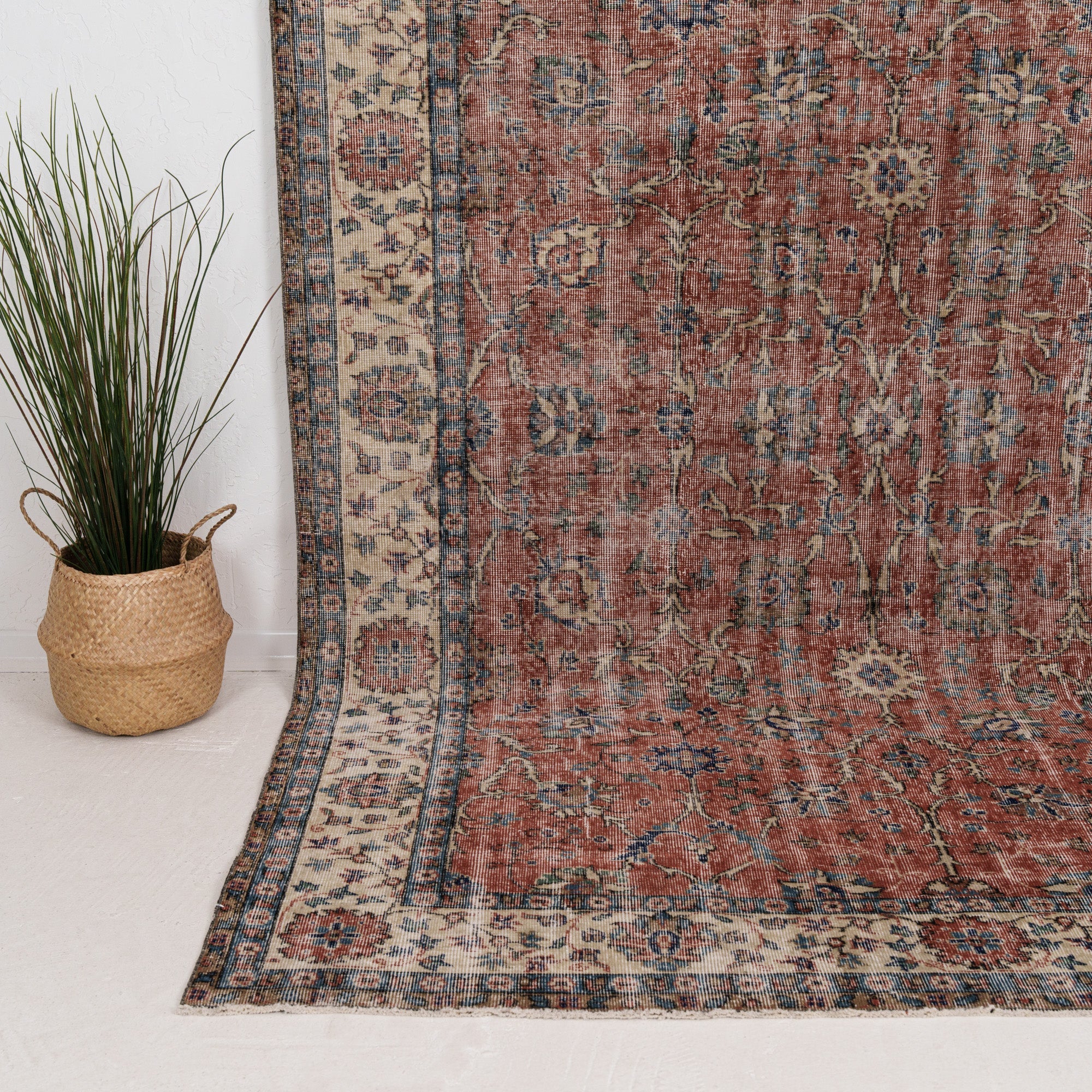 Large Beige Antique Rug
