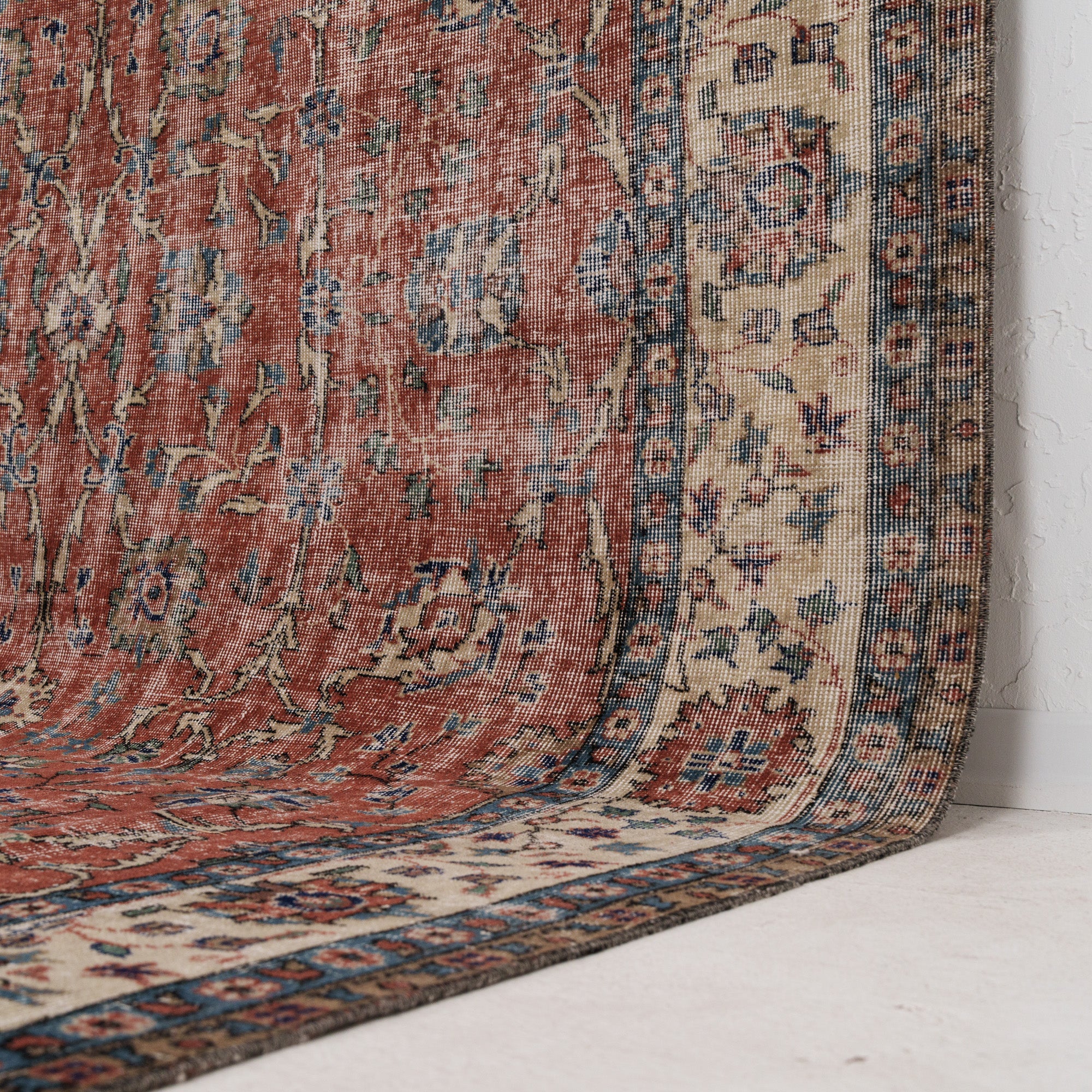 Red and Beige Area Wool Rug