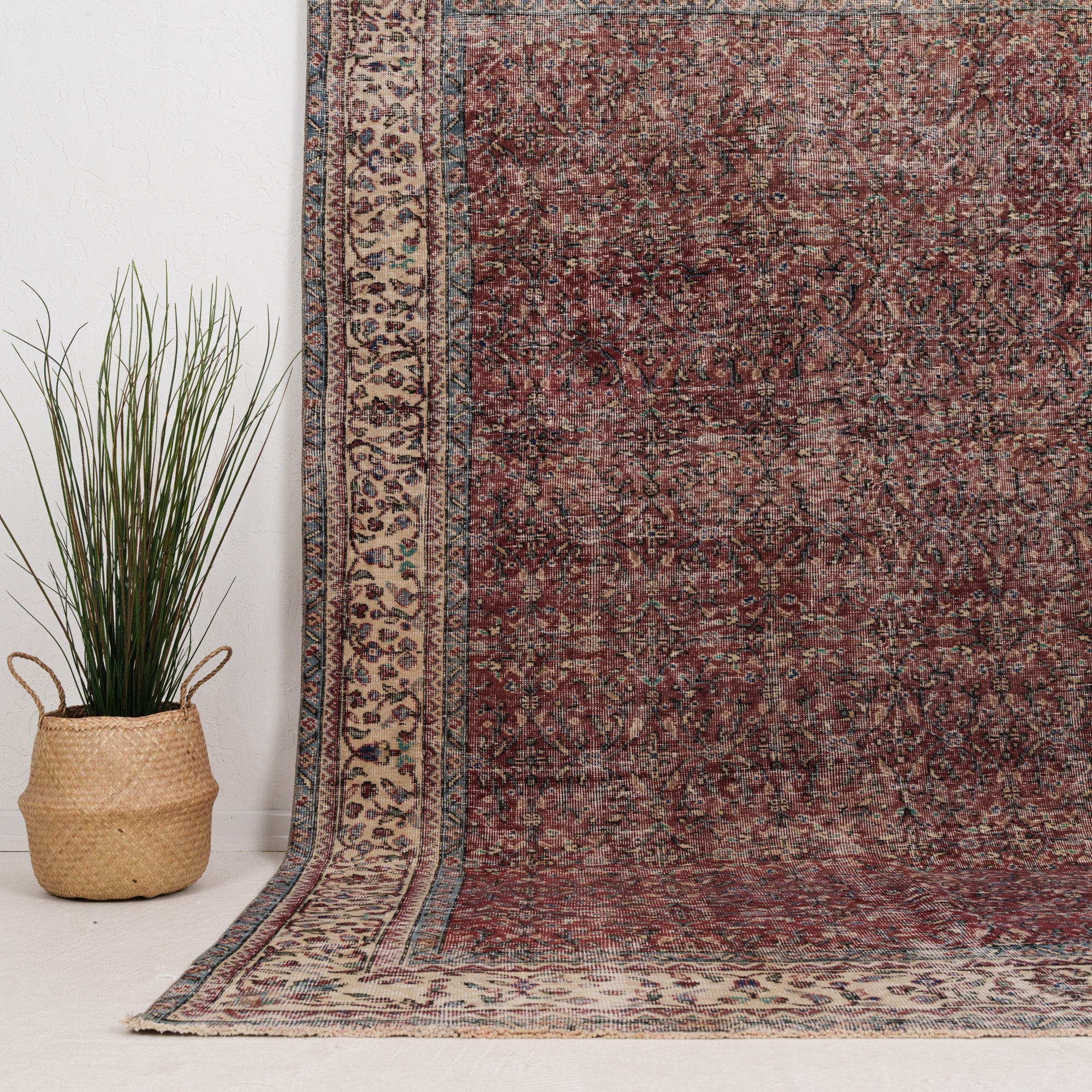 Large Beige Antique Rug