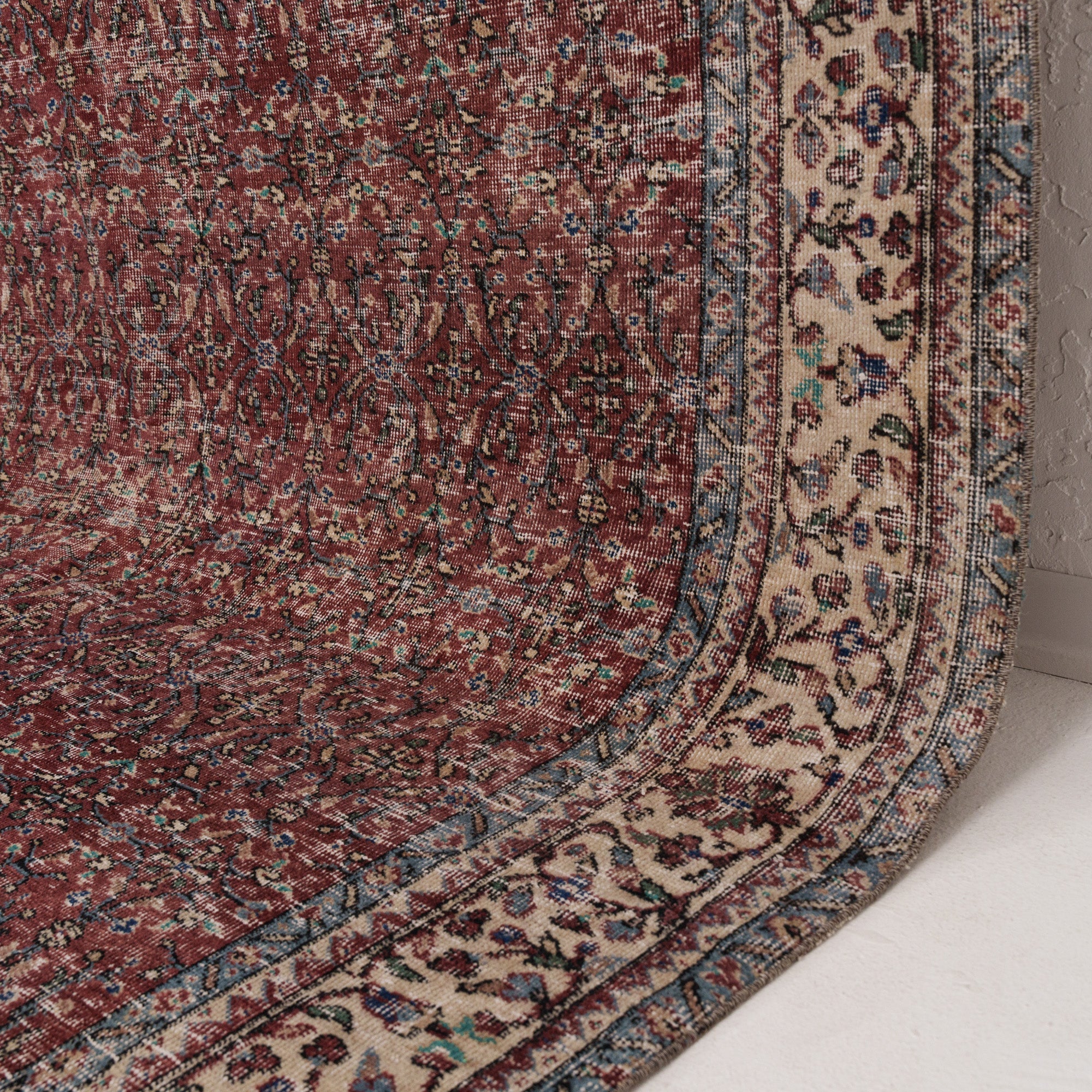 Red and Beige Area Wool Rug