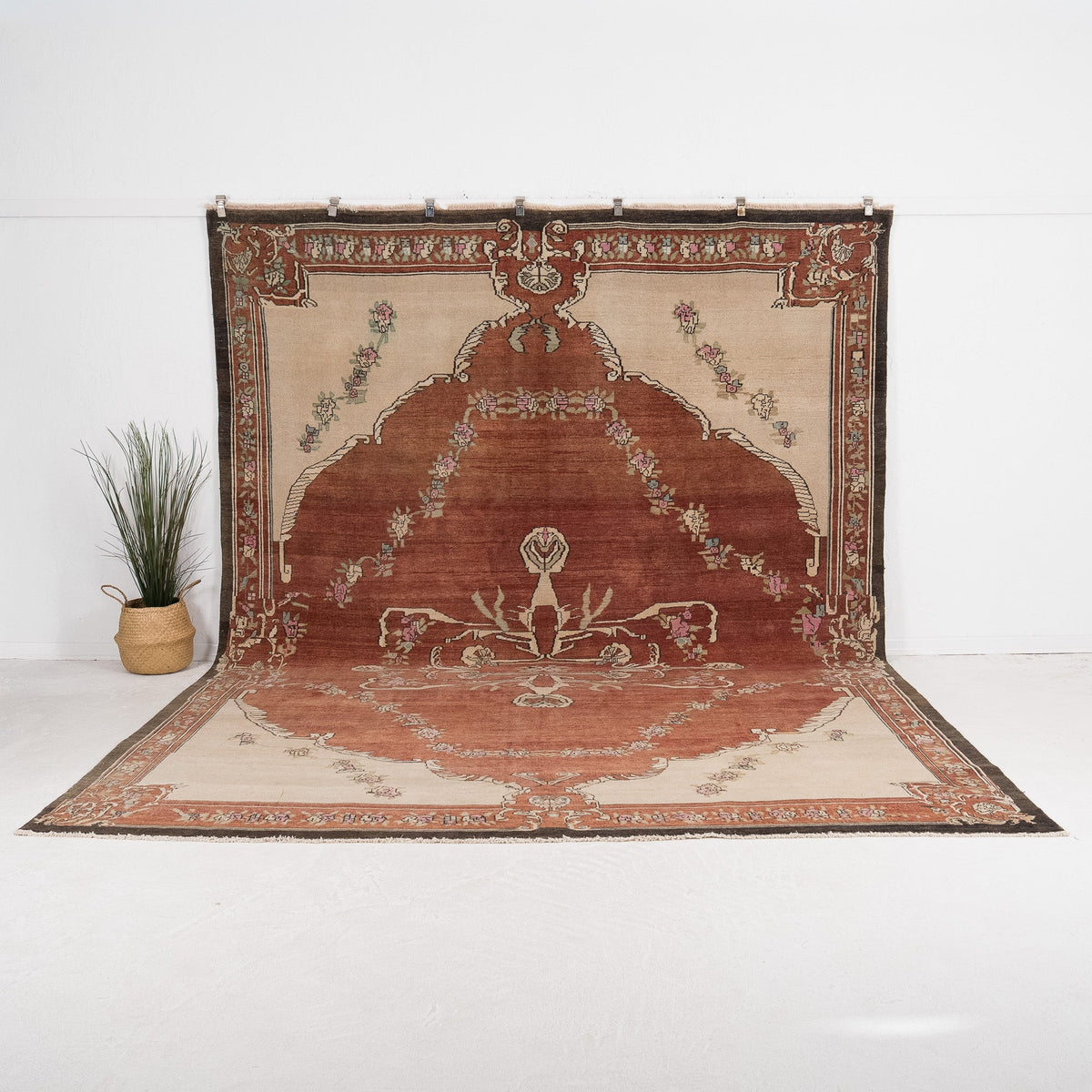10' x 13' - Vintage Turkish Area Rug, Red - Seranys | Kuden Rugs