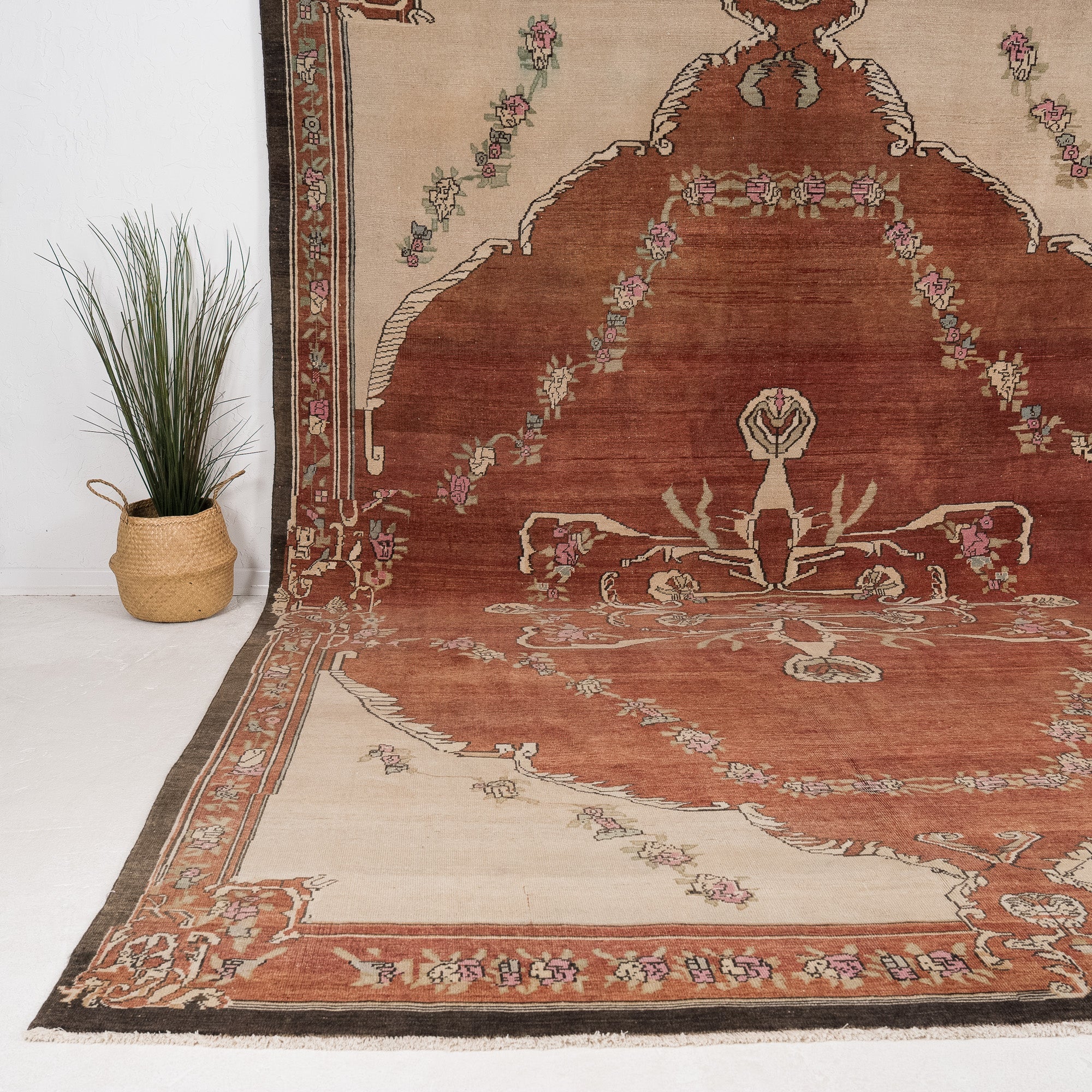 10' x 13' - Vintage Turkish Area Rug, Red - Seranys | Kuden Rugs